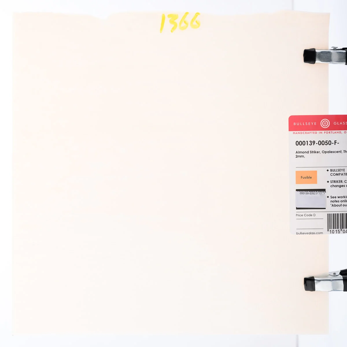 Almond Striker Opalescent, Thin-rolled, 2 mm, Fusible - Image 3
