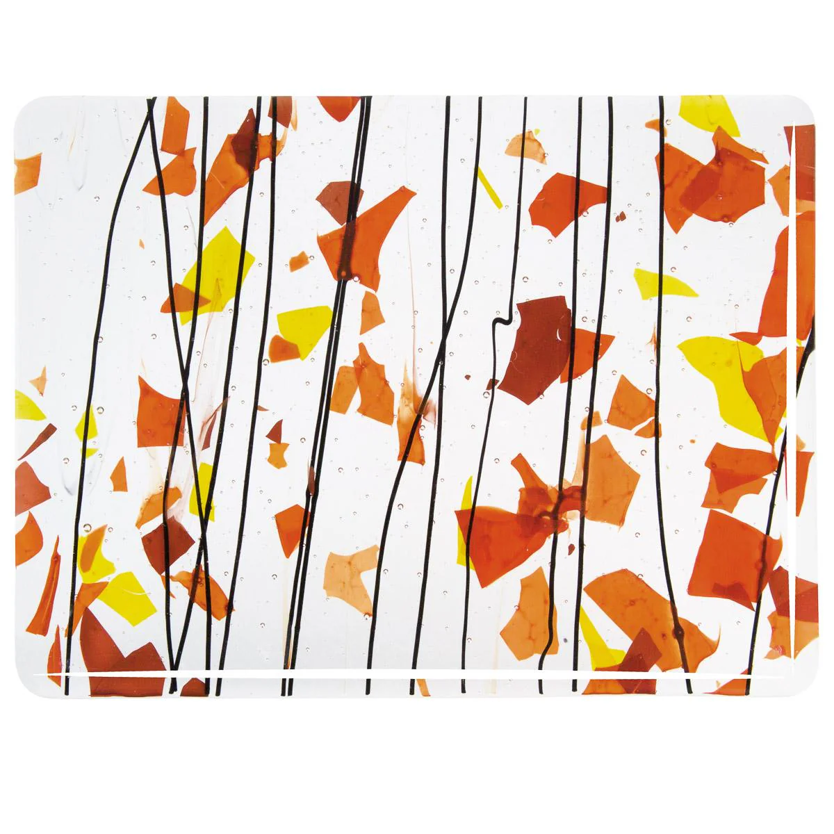 AUTUMN: Orange, Yellow, and Red on Clear Clear Base Collage, Single-rolled, 3 mm, Fusible - Image 2