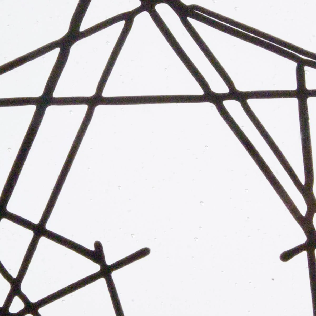 Black Chopstix Clear Base Collage, Double-rolled, 3 mm, Color Sample, 2 x 2 in.