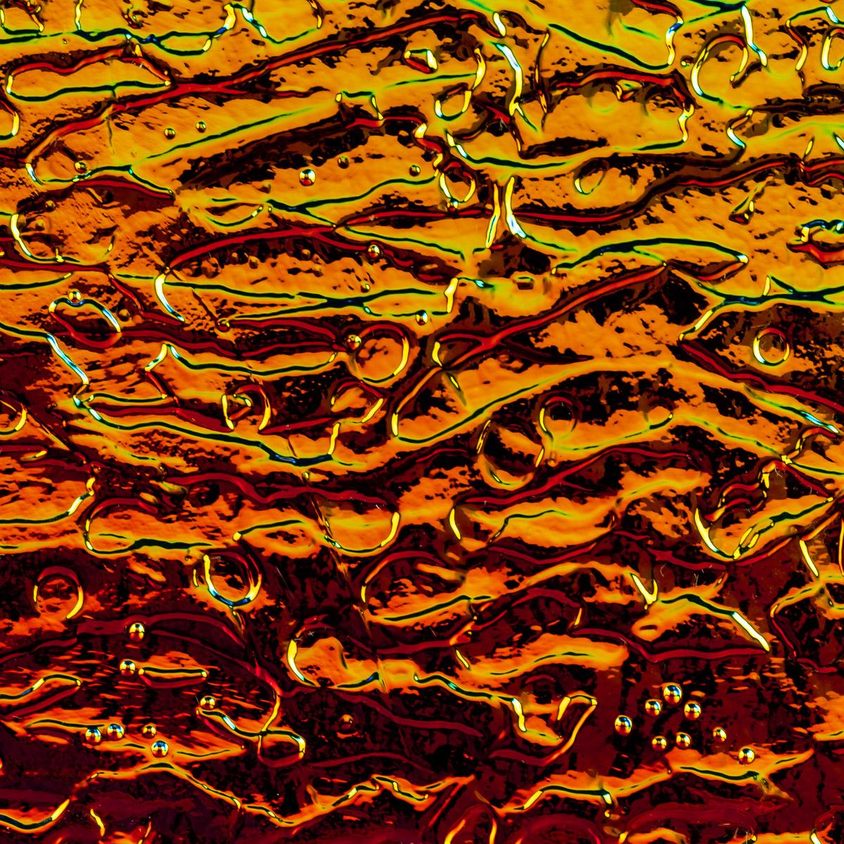 Black, Dichroic, Rainbow Opalescent, Granite Texture, 3 mm, Fusible, 3 x 3 in.