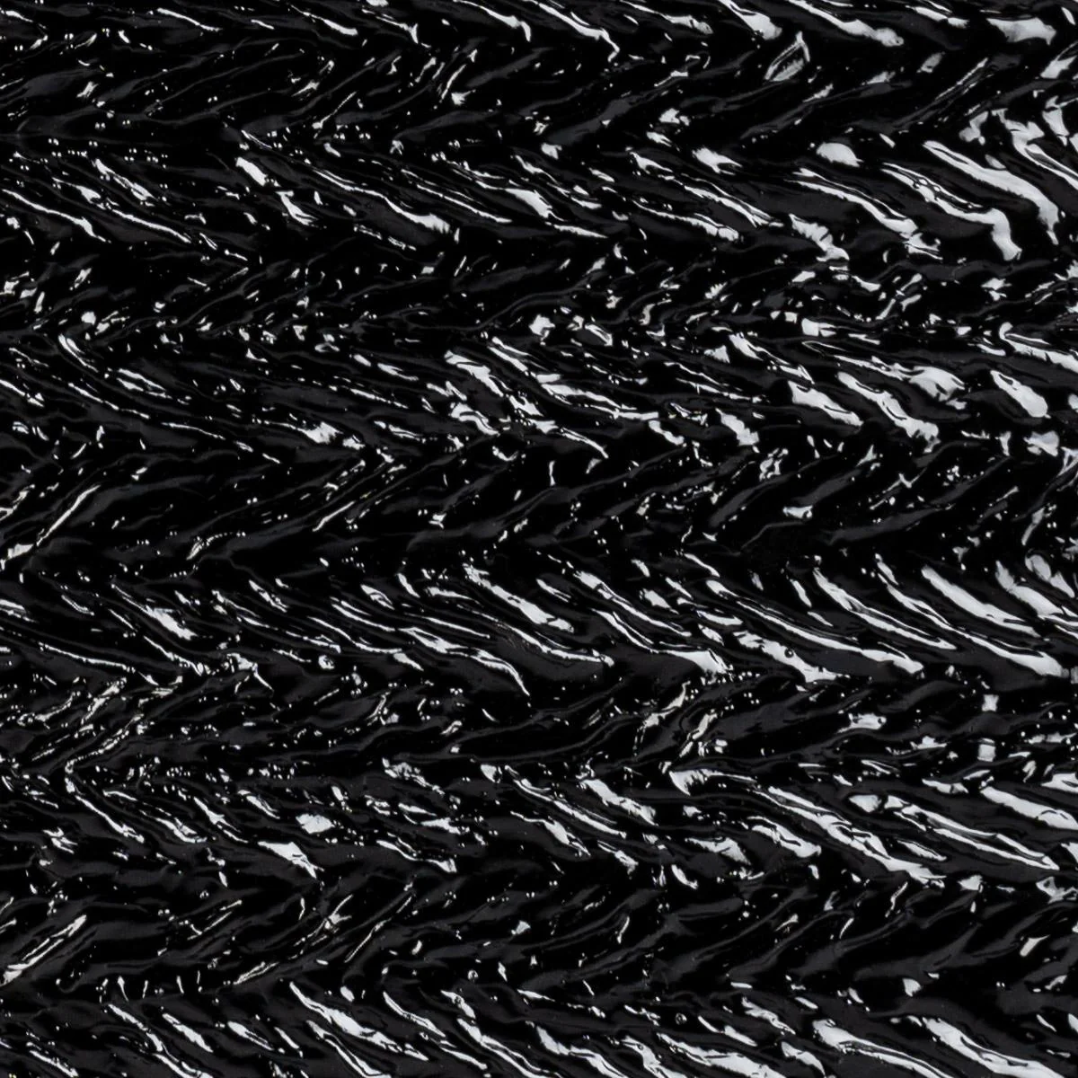 Black Opalescent, Herringbone, 3 mm, Fusible