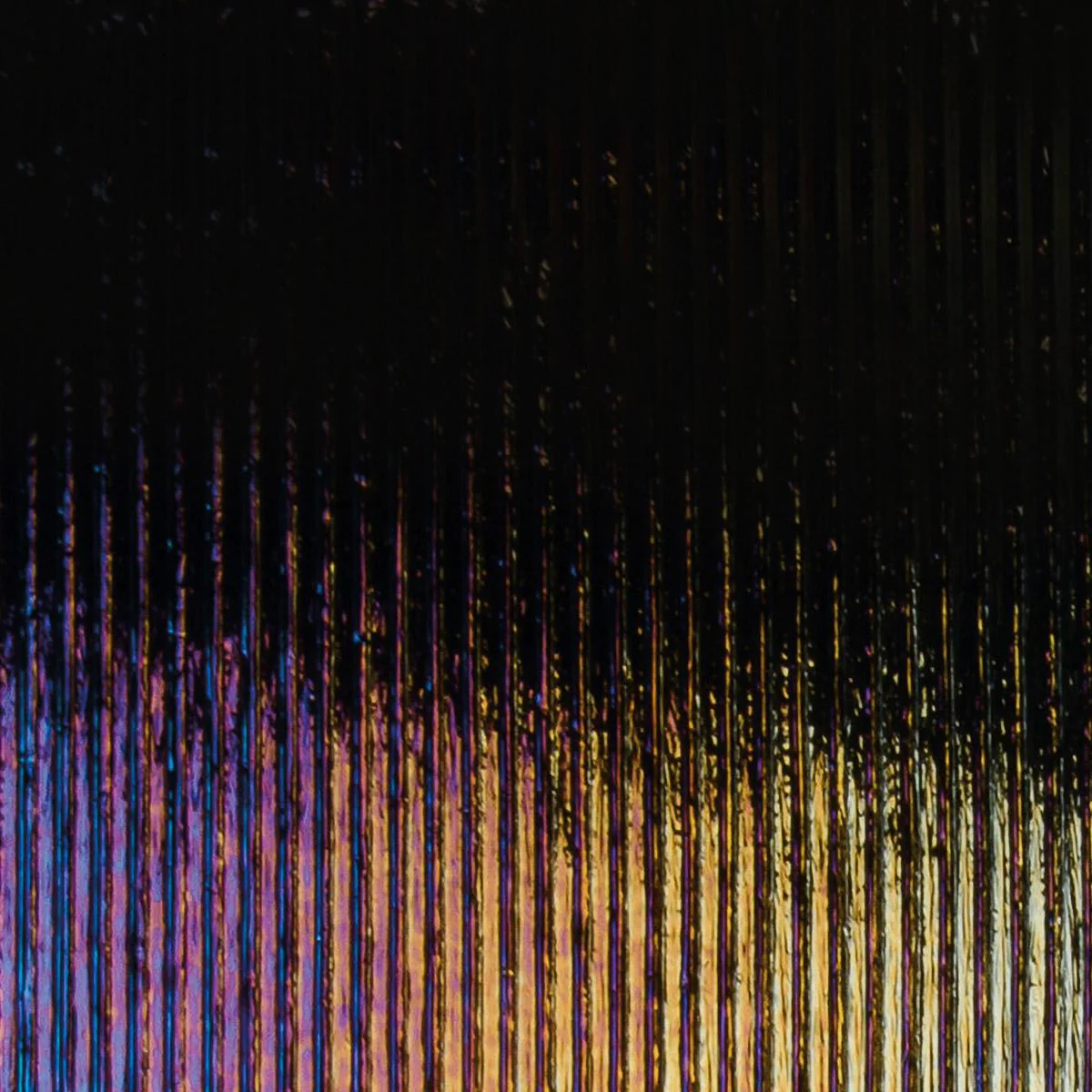 Black Opalescent, Thin, Reeded Texture, Iridescent, rainbow, 2 mm, Fusible