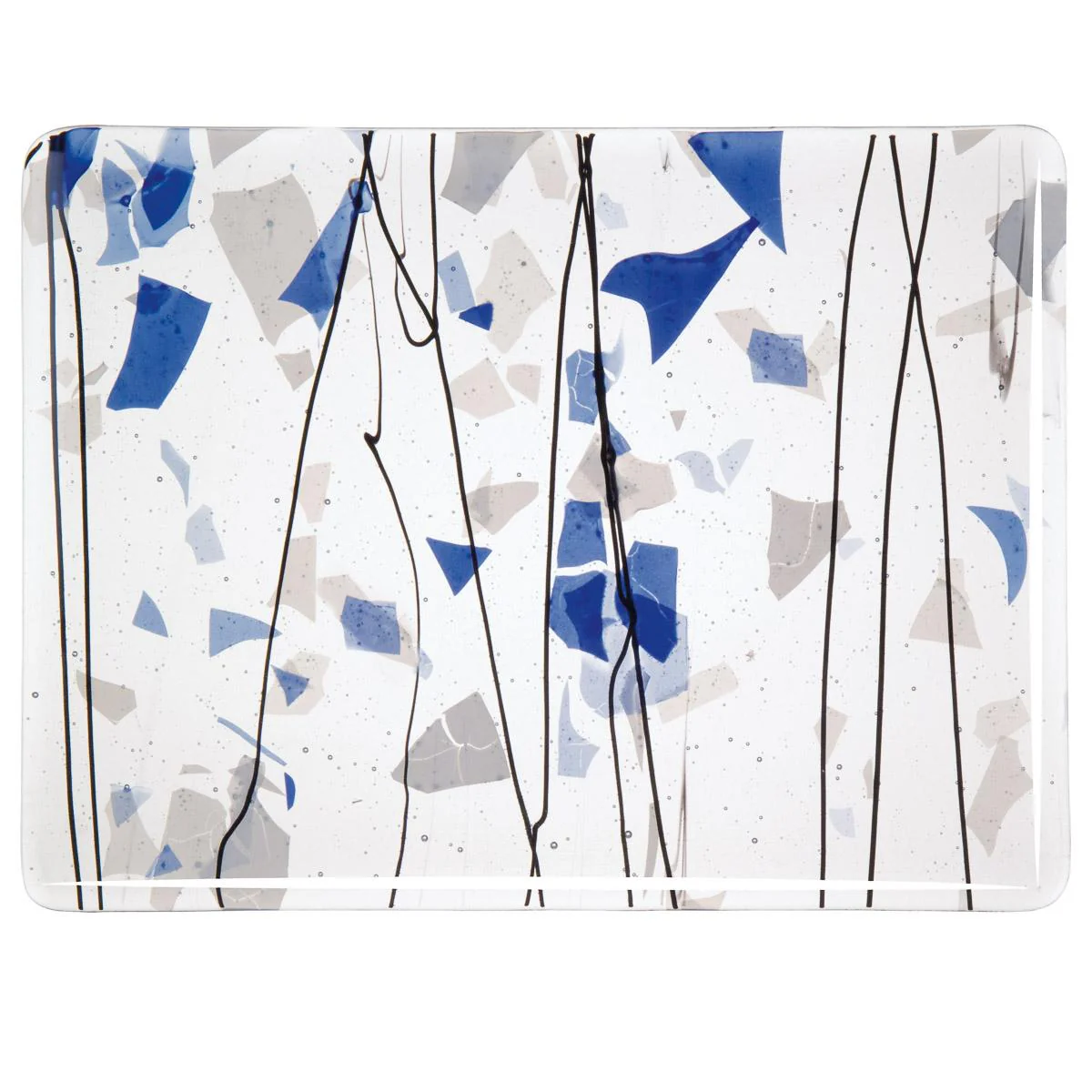 Blue and White on Clear Clear Base Collage, Single-rolled, 3 mm, Fusible - Image 2