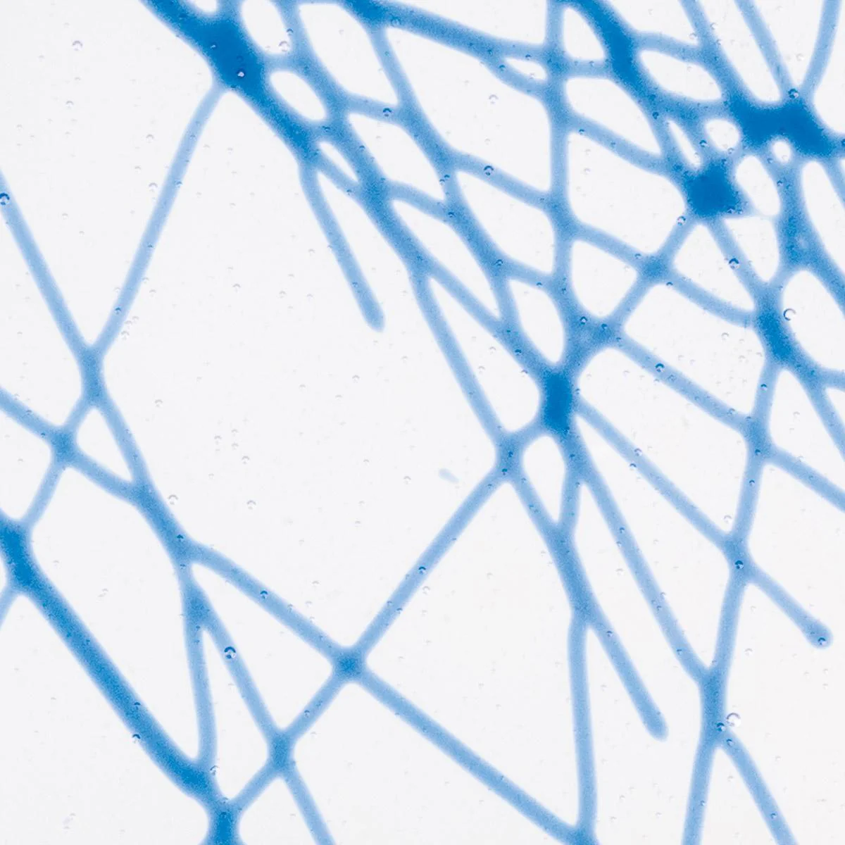 Blue Chopstix Clear Base Collage, Double-rolled, 3 mm, Color Sample, 2 x 2 in.