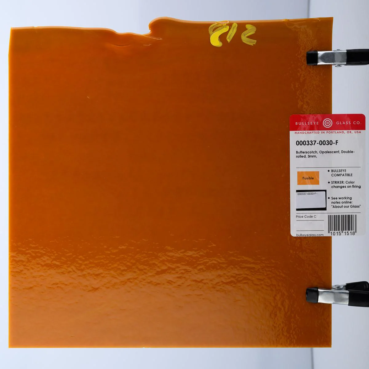 Butterscotch Opalescent, Double-rolled, 3 mm, Fusible - Image 3