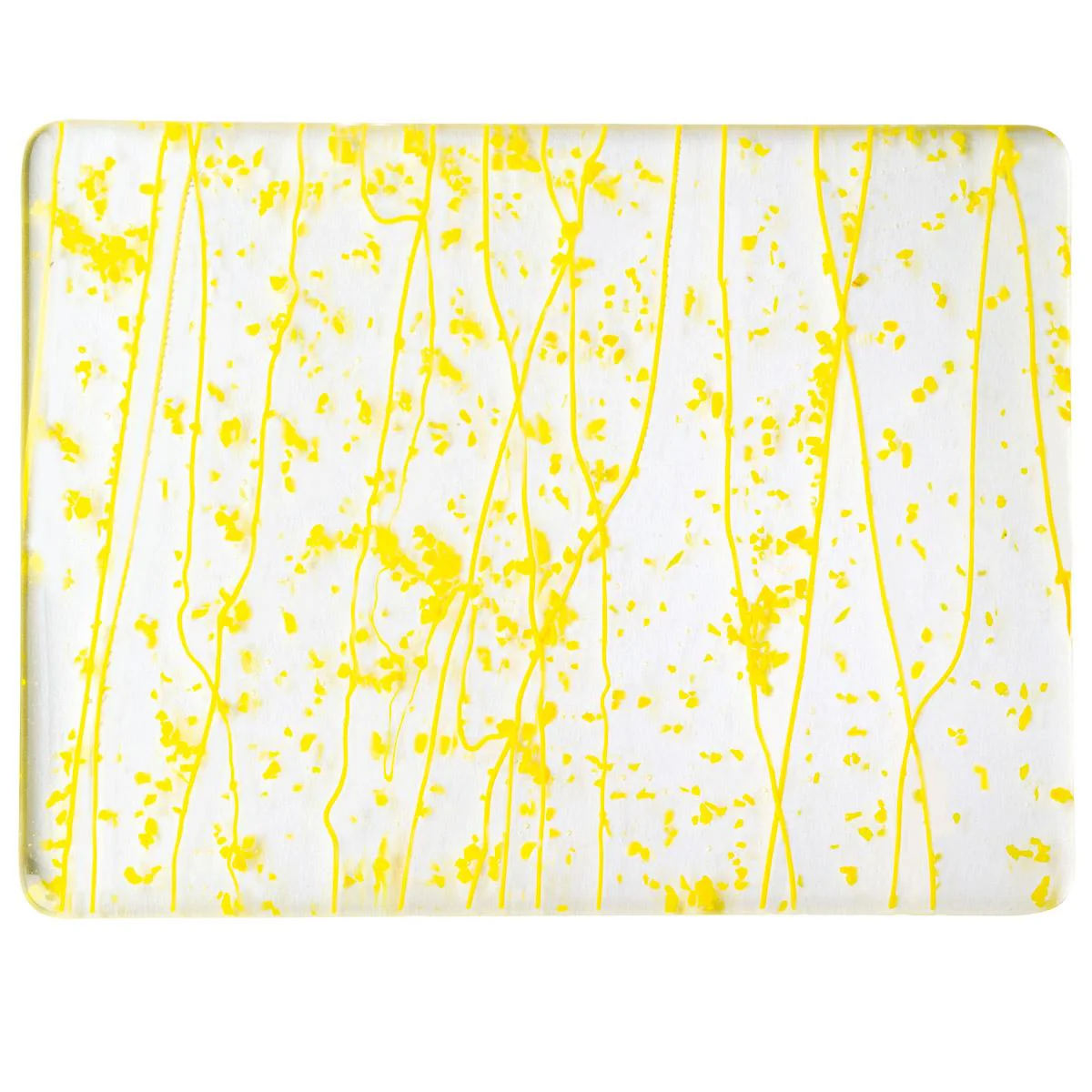 Canary and Sunflower Yellow Frit, Sunflower Yellow Streamers Clear Base Collage, Single-rolled, 3 mm, Fusible - Image 2