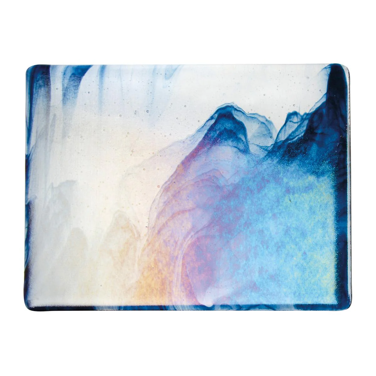 Clear, Blue Aventurine 2-Color Mix, Double-rolled, Iridescent, rainbow, 3 mm, Fusible - Image 2