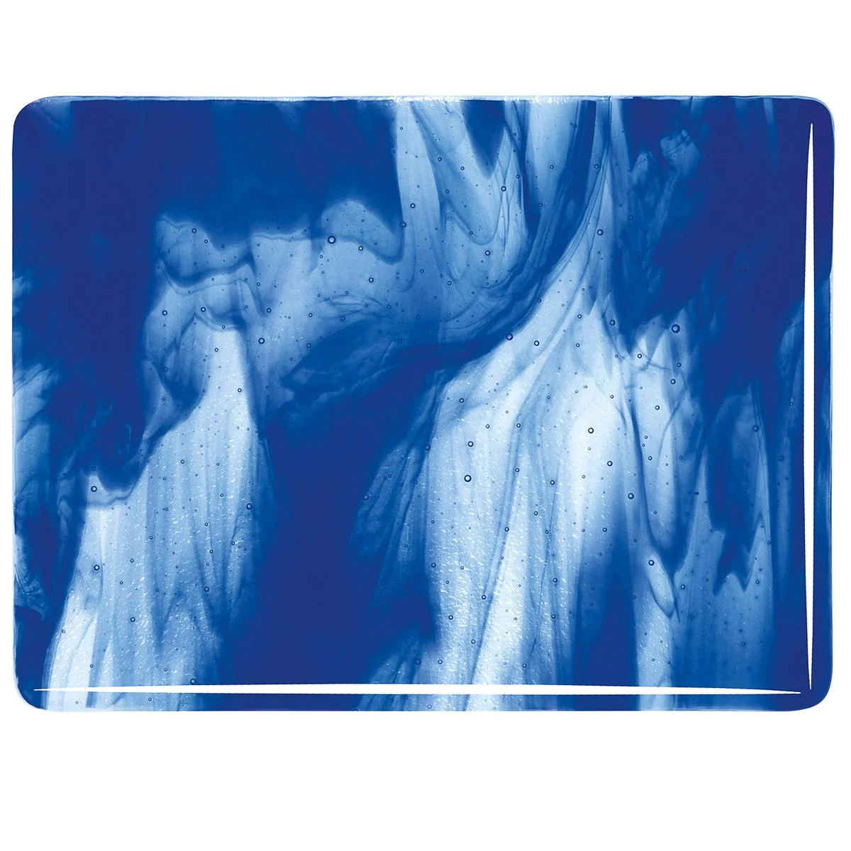 Clear, Deep Cobalt Blue Opal 2-Color Mix, Double-rolled, 3 mm, Fusible - Image 2