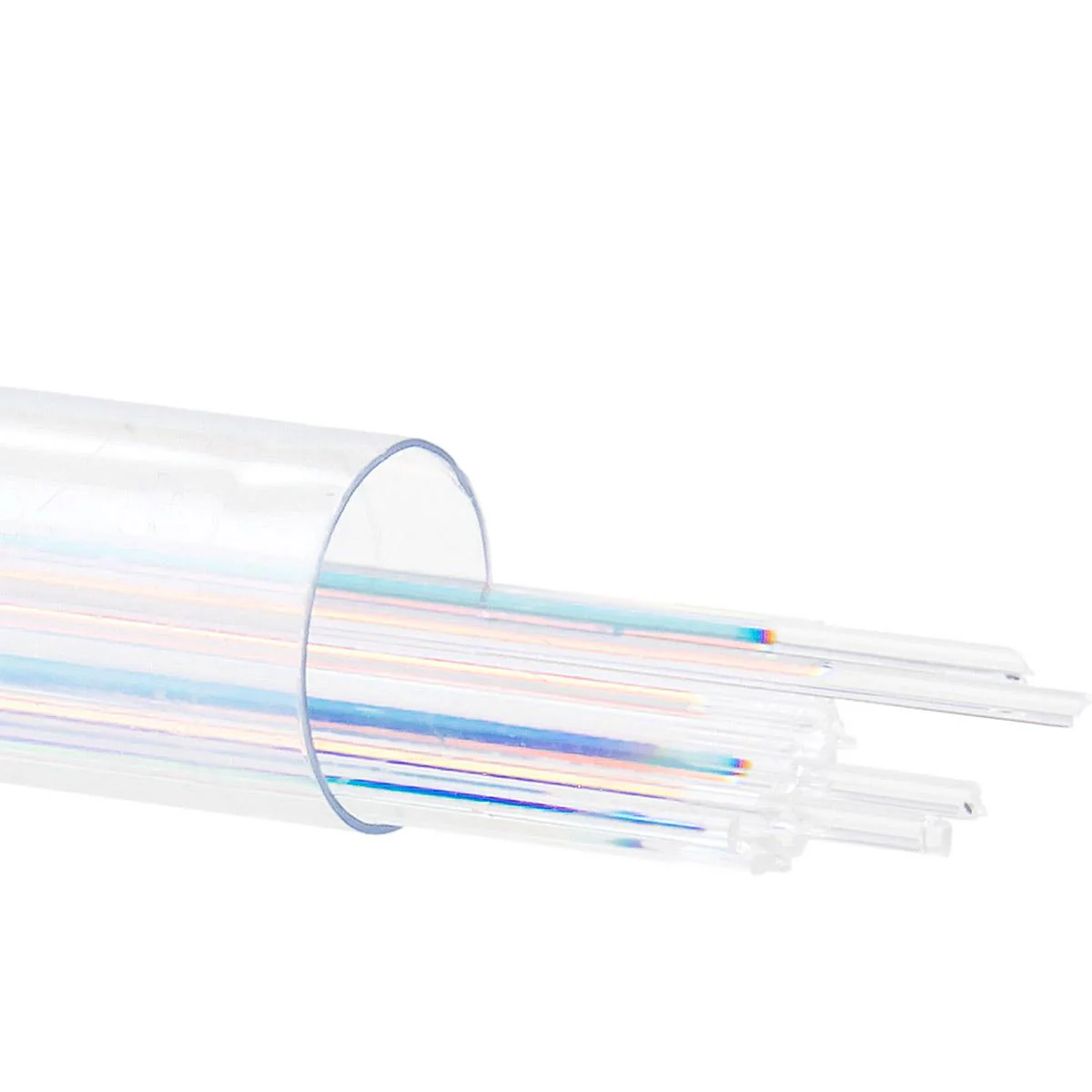 Clear, Dichroic, Rainbow Transparent, Stringer, 1 mm, Fusible, by the Tube