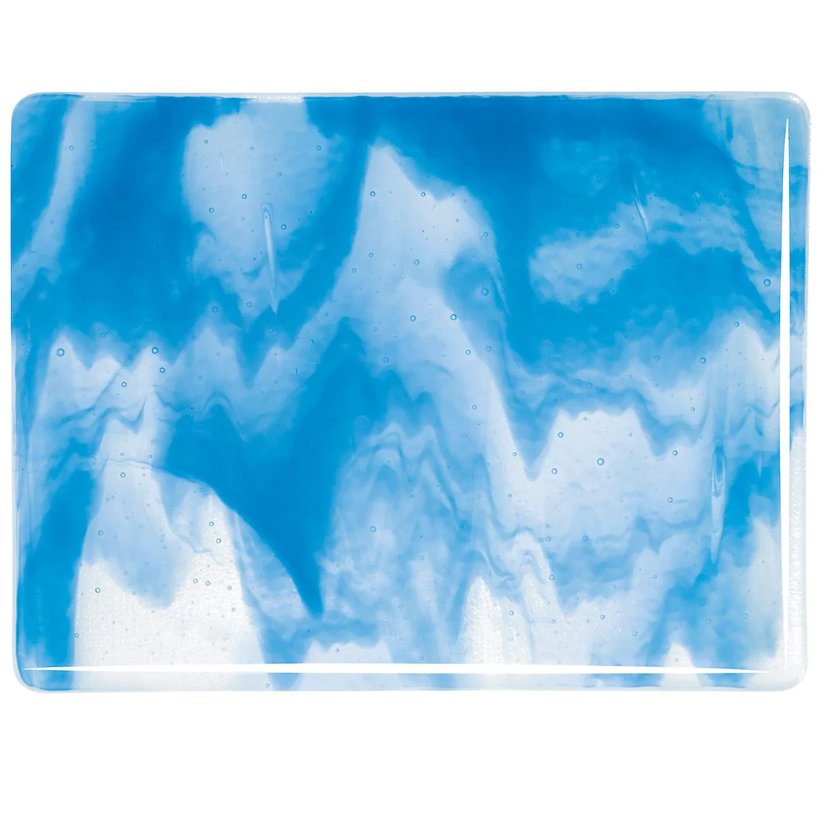 Clear, Egyptian Blue Opal 2-Color Mix, Double-rolled, 3 mm, Fusible - Image 2
