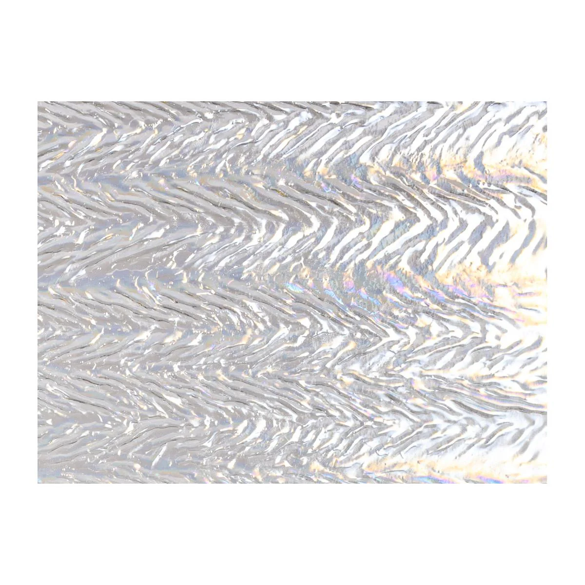Clear Transparent, Herringbone, Rainbow Iridescent, 3 mm, Fusible - Image 2