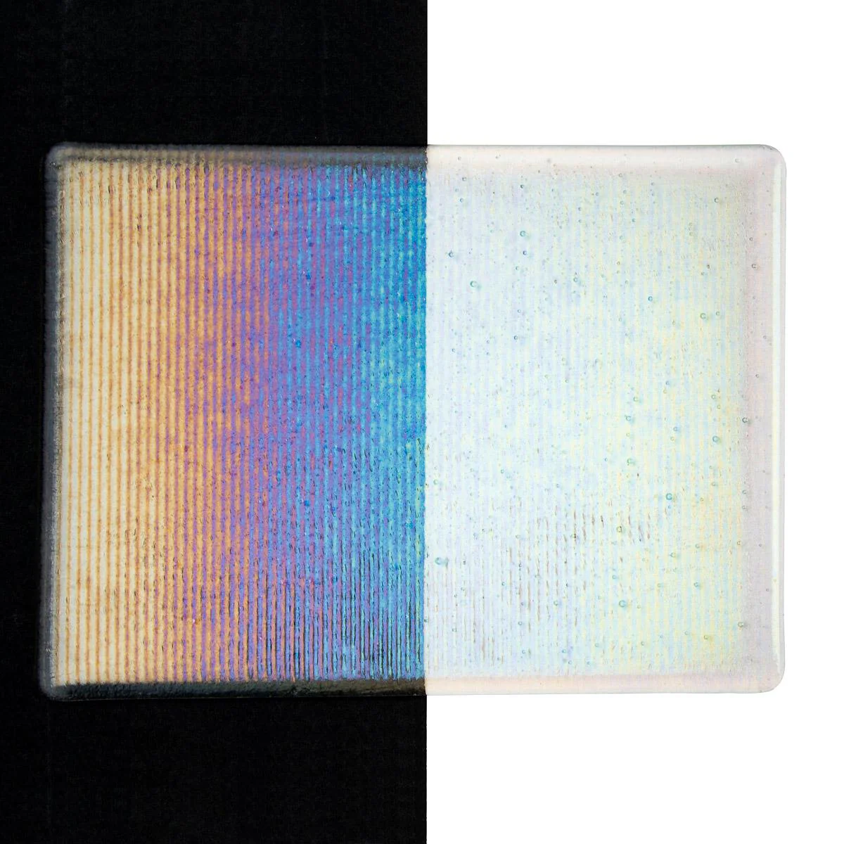 Clear Transparent, Reeded Texture, Iridescent, rainbow, 3 mm, Fusible - Image 2