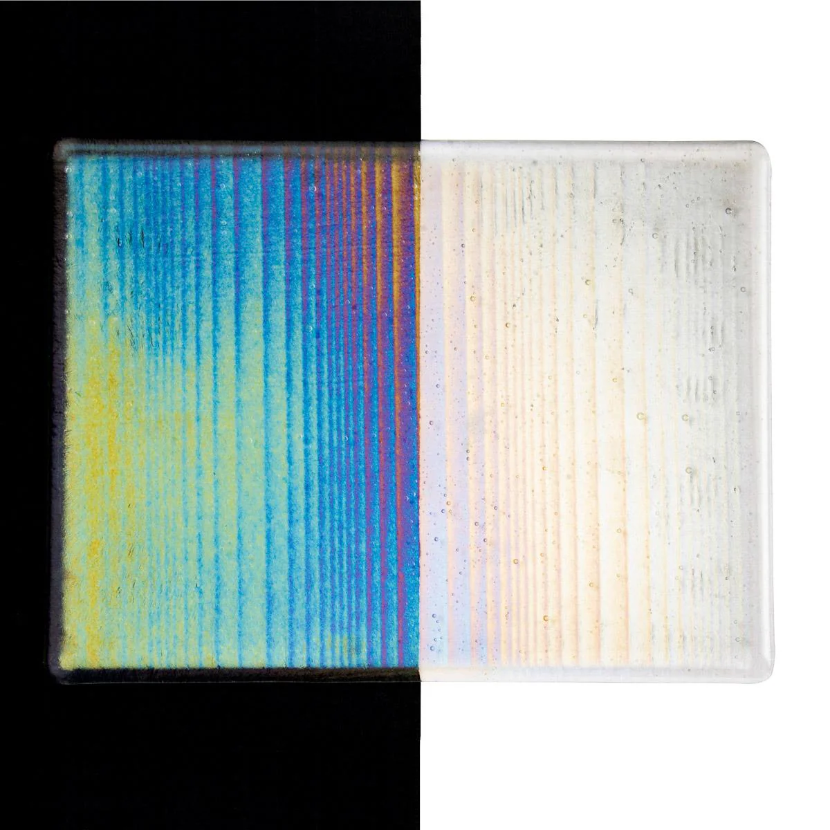 Clear Transparent, Thin, Accordion Texture, Iridescent, rainbow, 2 mm, Fusible - Image 2