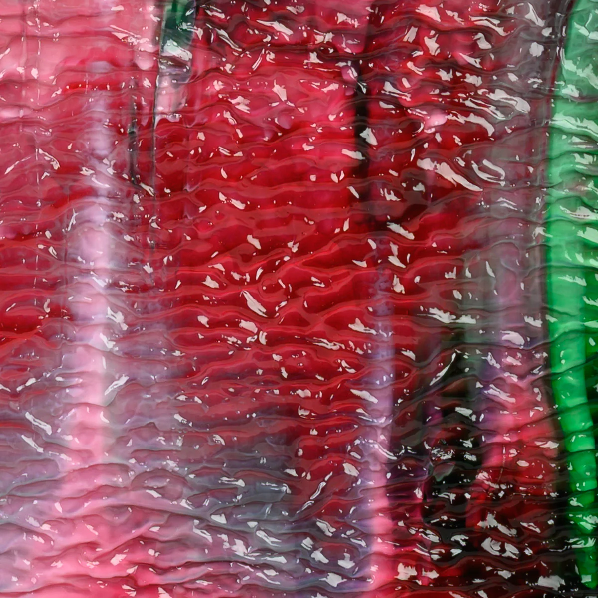 Cranberry Pink, Emerald Green, White 3+ Color Mix, Ripple, 3 mm, Fusible