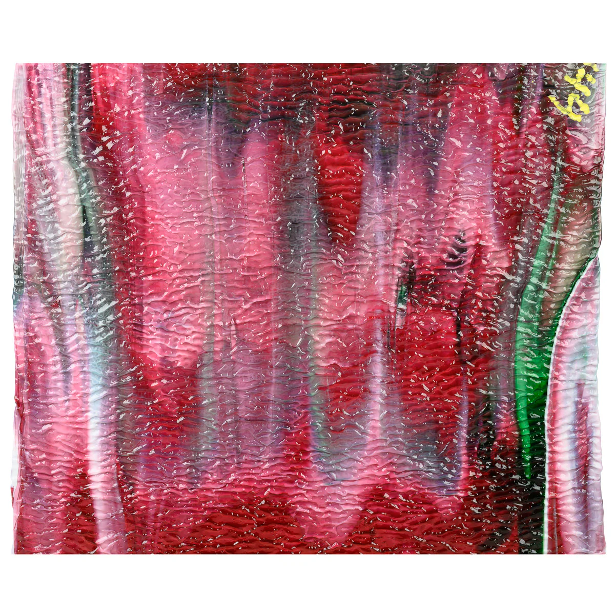 Cranberry Pink, Emerald Green, White 3+ Color Mix, Ripple, 3 mm, Fusible - Image 2