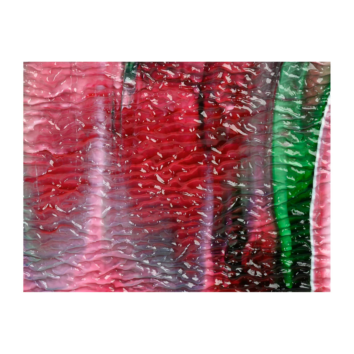 Cranberry Pink, Emerald Green, White 3+ Color Mix, Ripple, 3 mm, Fusible - Image 3
