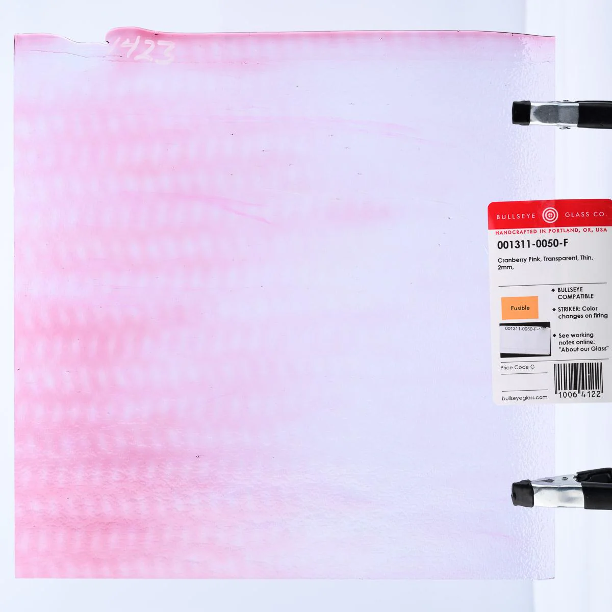 Cranberry Pink Transparent, Thin-rolled, 2 mm, Fusible - Image 3
