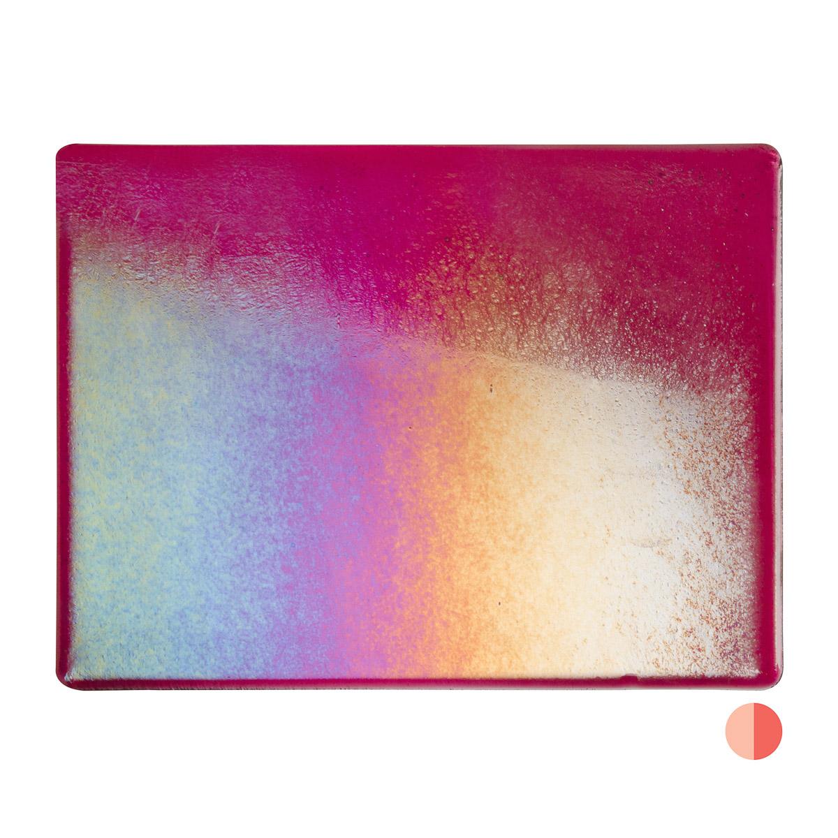Cranberry Pink Transparent, Thin-rolled, Iridescent, rainbow, 2 mm, Fusible - Image 2