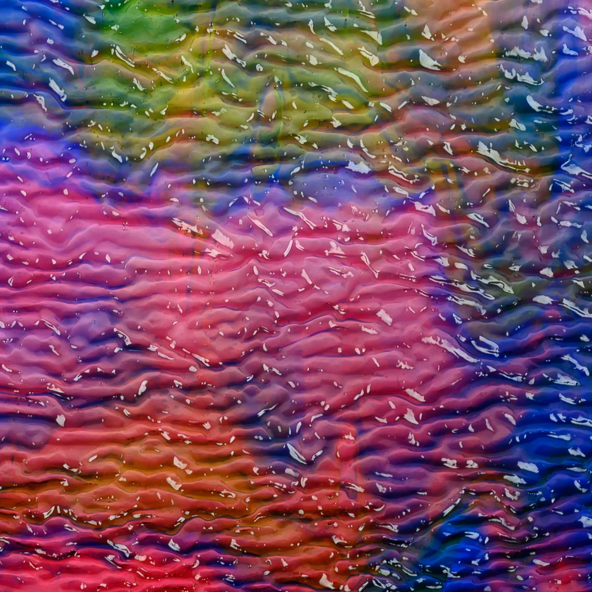 Cranberry, Royal Blue, Spring Green 3+ Color Mix, Ripple, 3 mm, Fusible