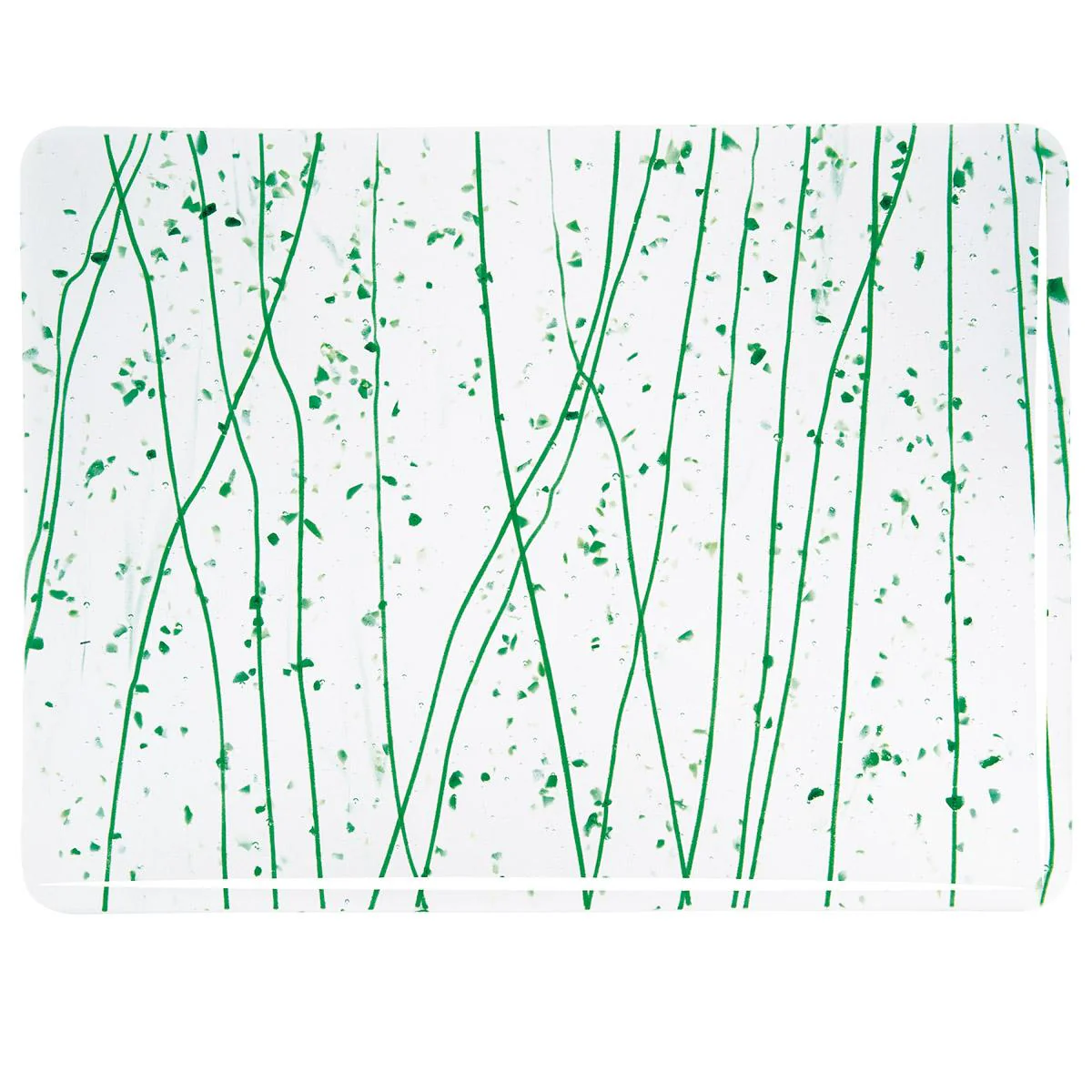 Dark Green, Jade Green Frit, Dark Green Streamers Clear Base Collage, Single-rolled, 3 mm, Fusible - Image 2