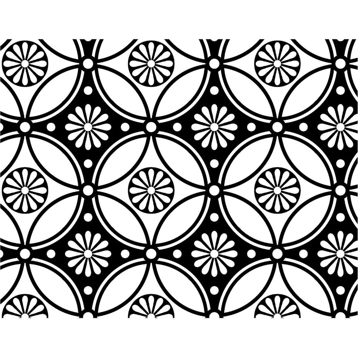 Decal, Flower Pattern, Pattern, Black