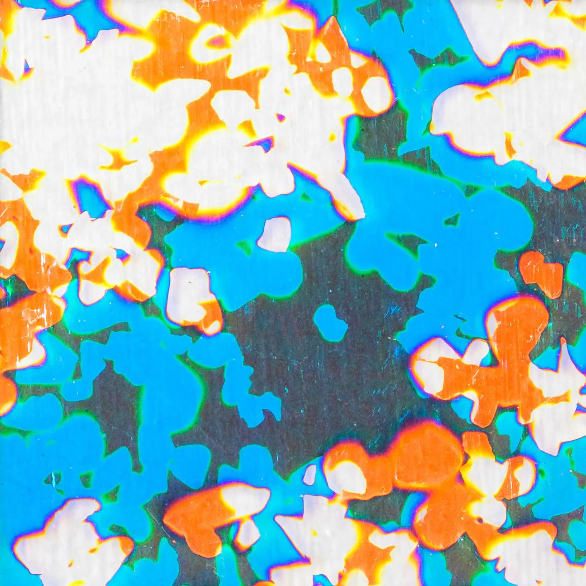 Dichro on Clear, Double Splatter Transparent, Thin-rolled, 2 mm, Fusible, 3 x 3 in. - Image 2