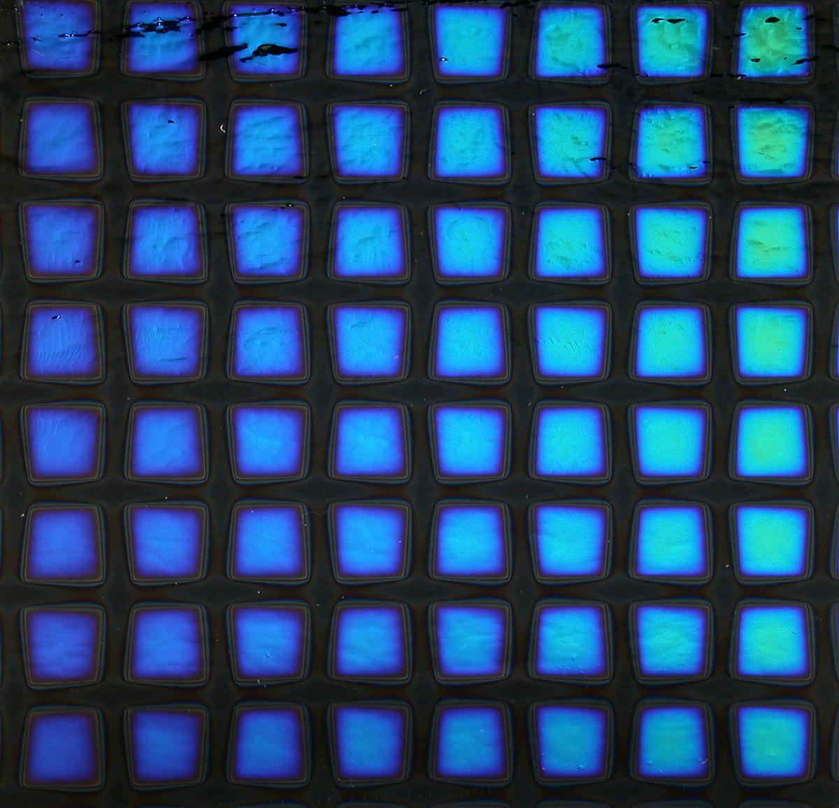 Dichro on Clear, Large Squares Transparent, Thin-rolled, 2 mm, Fusible, 3 x 3 in. - Image 2
