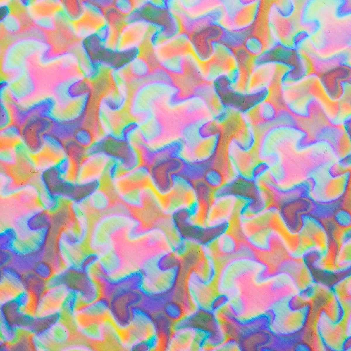 Dichro on Clear, Puzzle, Mixture Transparent, Thin-rolled, 2 mm, Fusible, 3 x 3 in. - Image 2