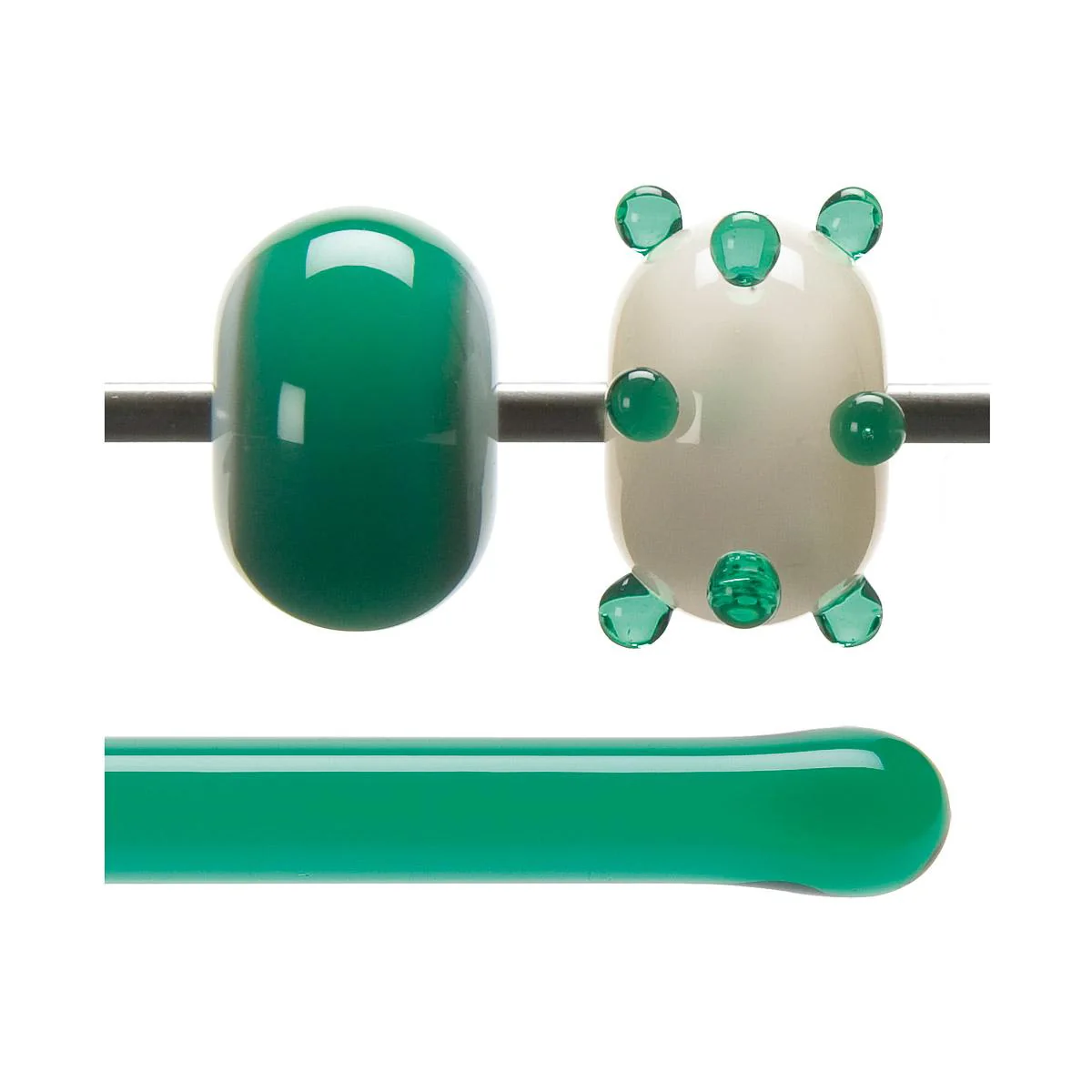 Emerald Green Transparent, Rod, 5 mm, Fusible