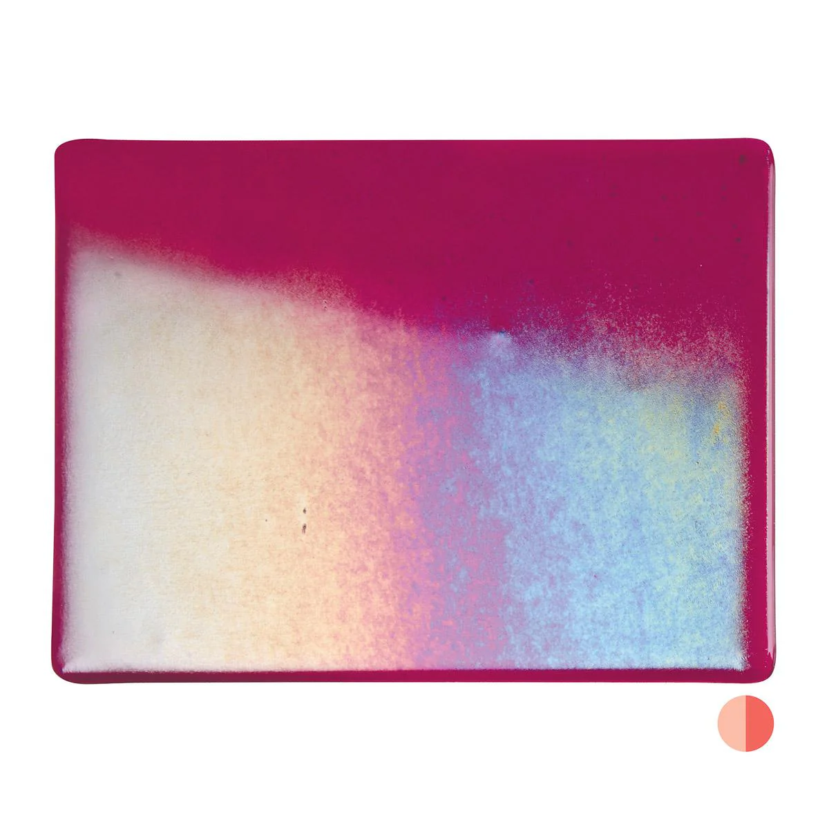 Garnet Red Transparent, Double-rolled, Iridescent, rainbow, 3 mm, Fusible - Image 2