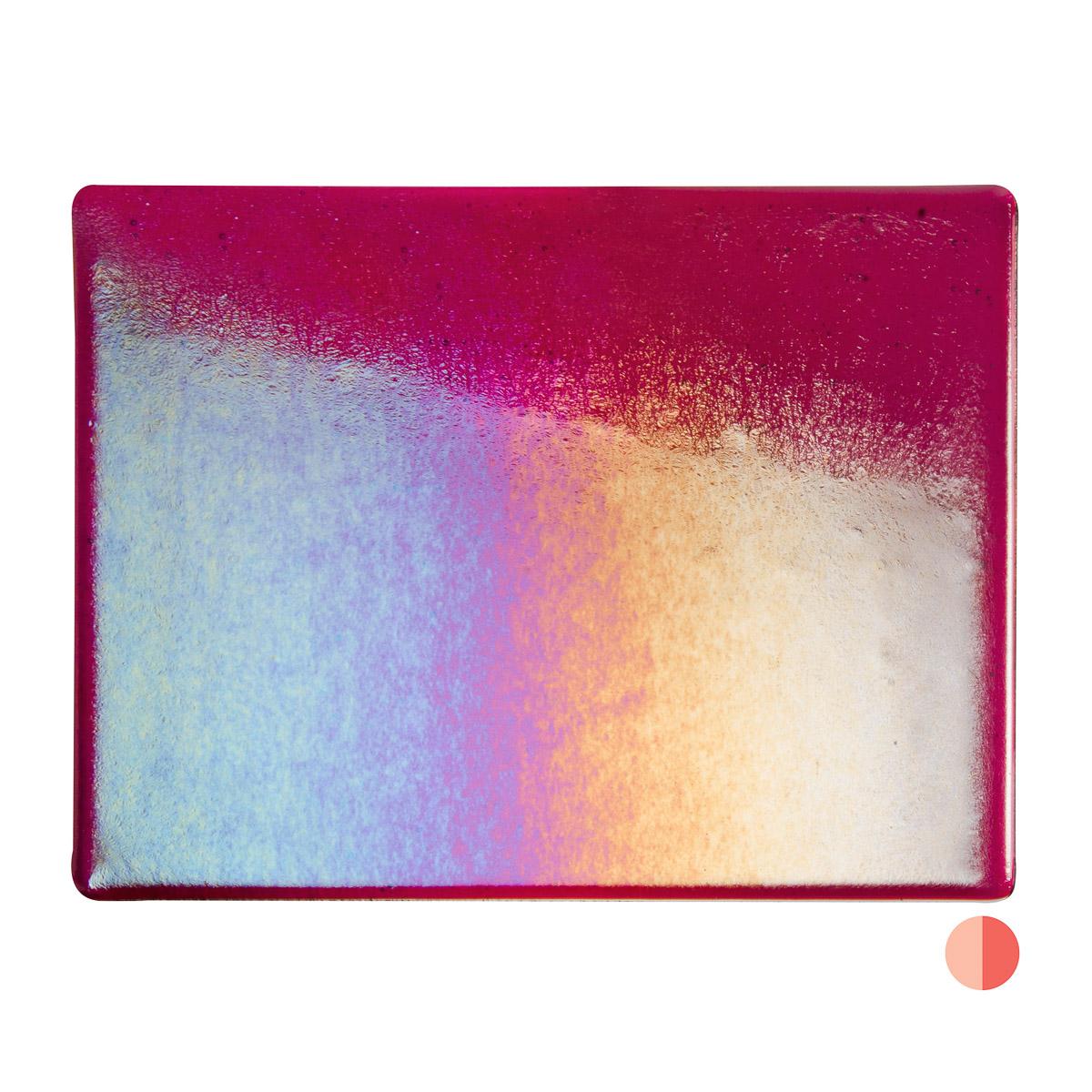 Garnet Red Transparent, Thin-rolled, Iridescent, rainbow, 2 mm, Fusible - Image 2