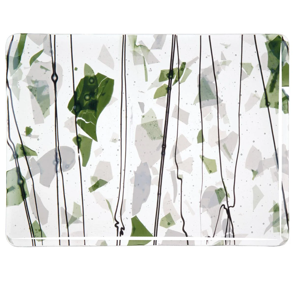 Green and White on Clear Clear Base Collage, Single-rolled, 3 mm, Fusible - Image 2