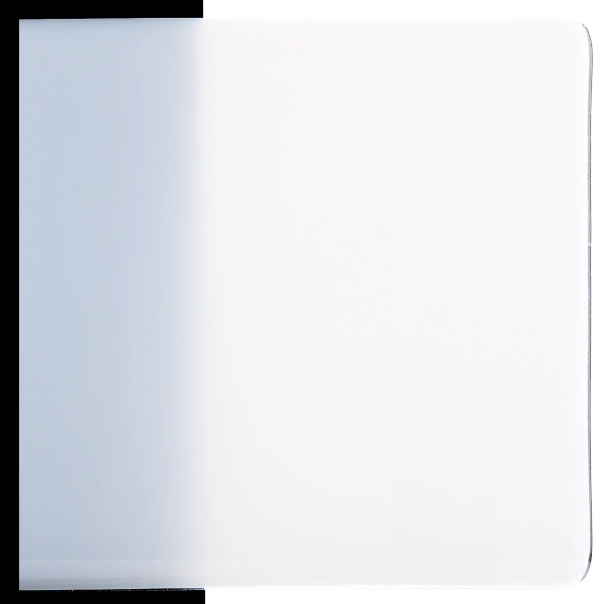 Lacy White Opalescent, Double-rolled, 3 mm, Color Sample, 2x2 in.