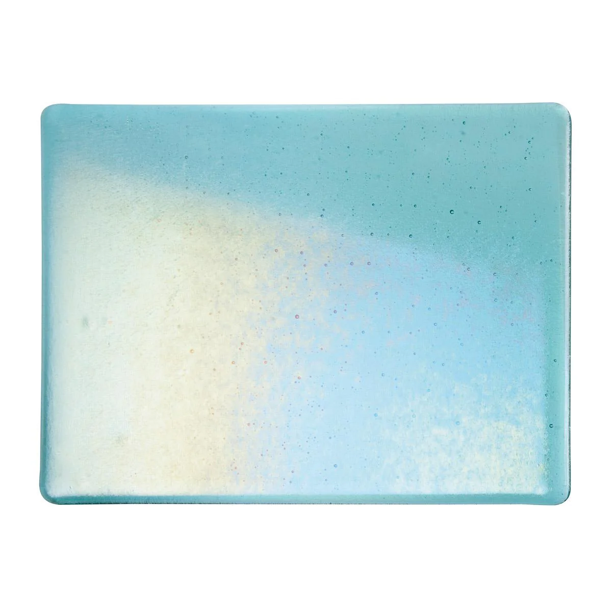 Light Aquamarine Blue Transparent, Double-rolled, Iridescent, rainbow, 3 mm, Fusible - Image 2