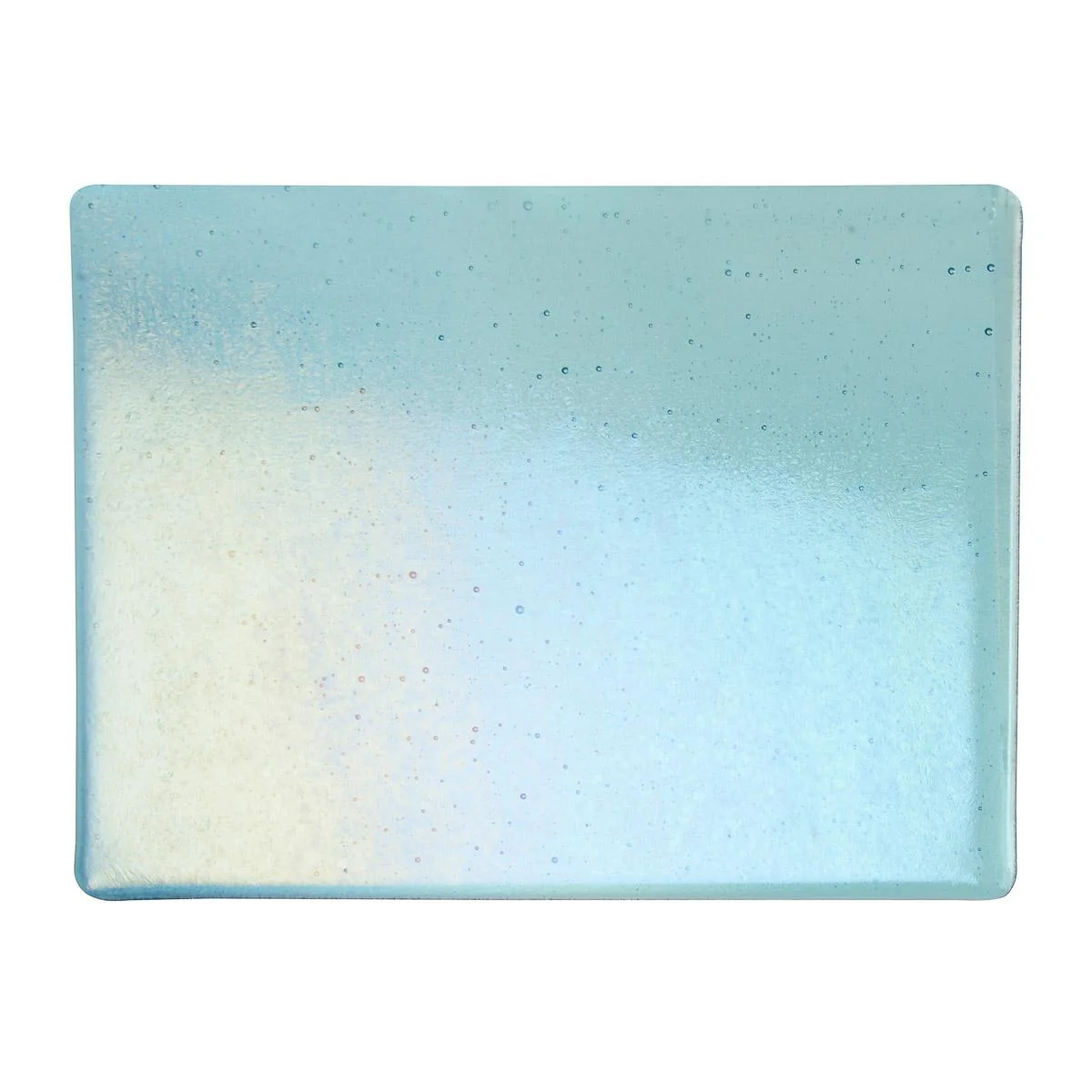 Light Aquamarine Blue Transparent, Thin-rolled, Iridescent, rainbow, 2 mm, Fusible - Image 2