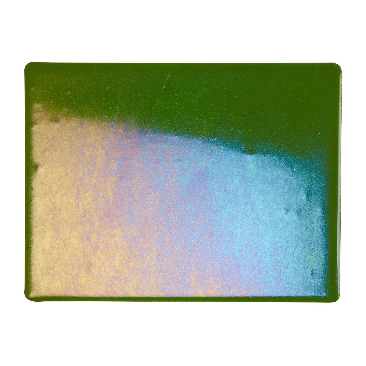 Light Aventurine Green Transparent, Thin-rolled, Iridescent, rainbow, 2 mm, Fusible - Image 2