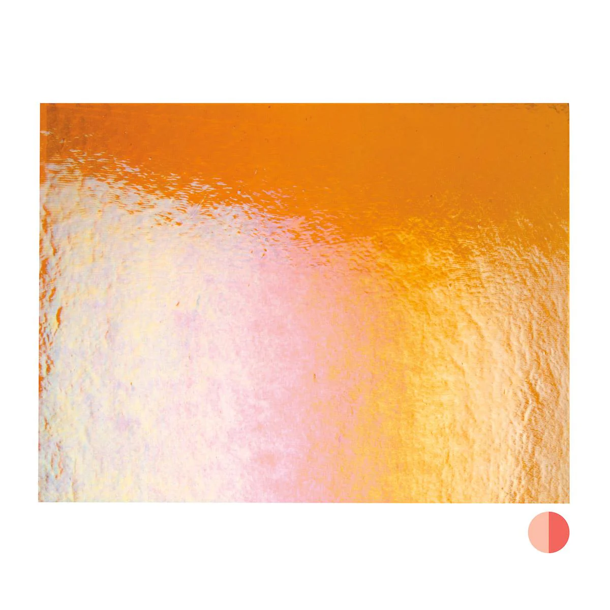 Light Orange Striker Transparent, Double-rolled, Iridescent, rainbow, 3 mm, Fusible - Image 3