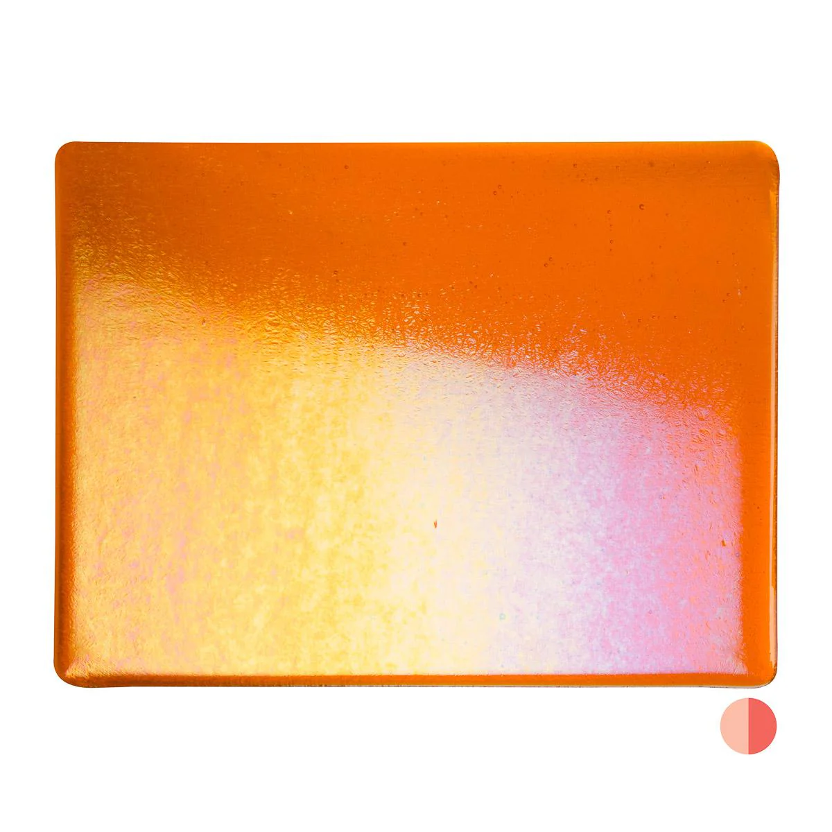 Light Orange Striker Transparent, Thin-rolled, Iridescent, rainbow, 2 mm, Fusible - Image 2