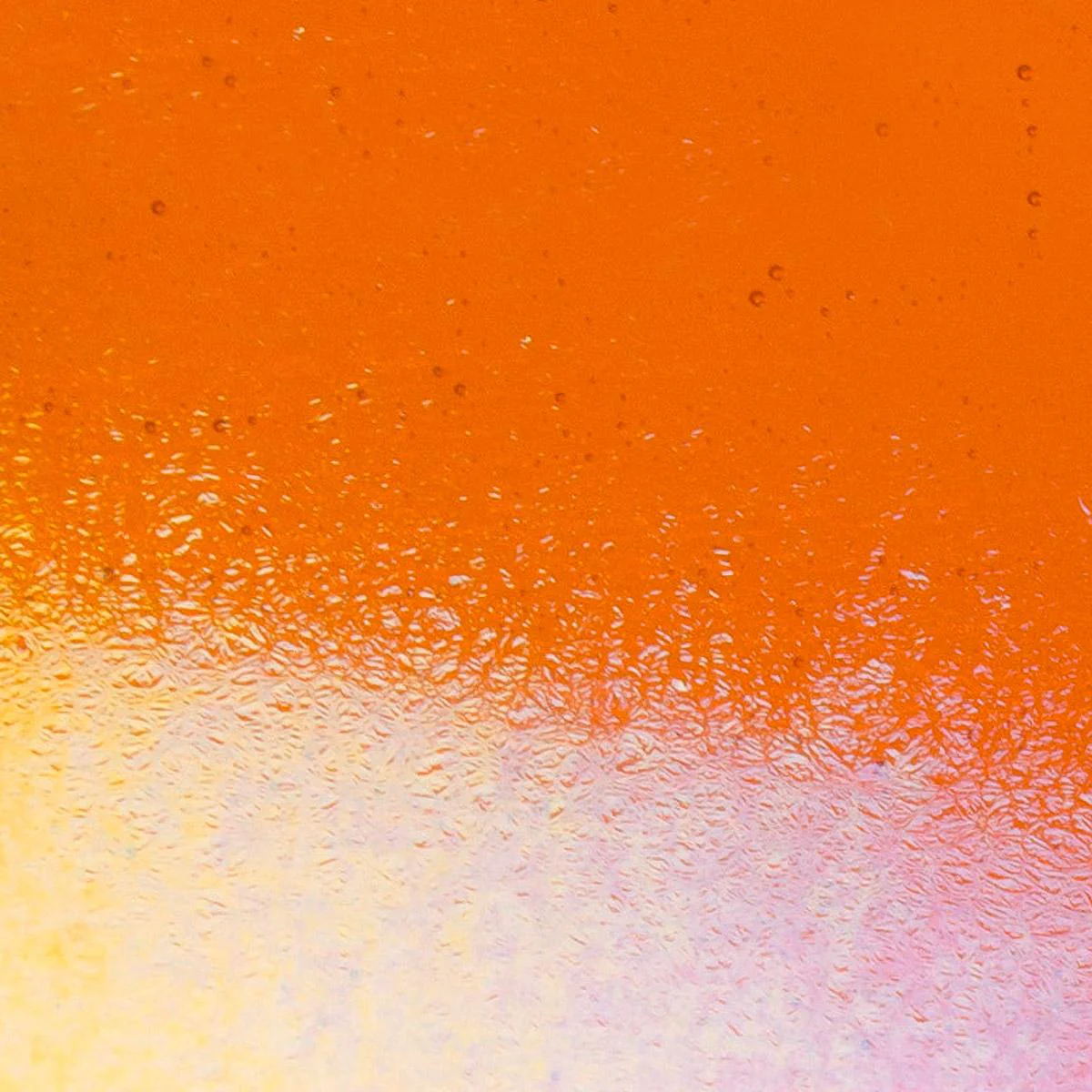Light Orange Transparent, Thin-rolled, Iridescent, rainbow, 2 mm, Color Sample, 2x2 in.