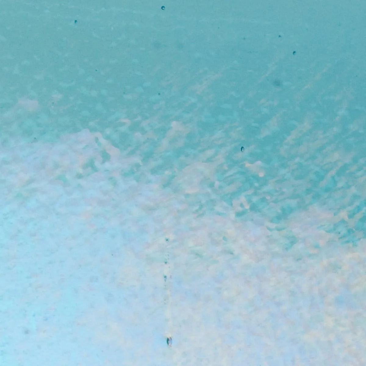 Light Turquoise Blue Transparent, Double-rolled, Iridescent, rainbow, 3 mm, Color Sample, 2 x 2 in.