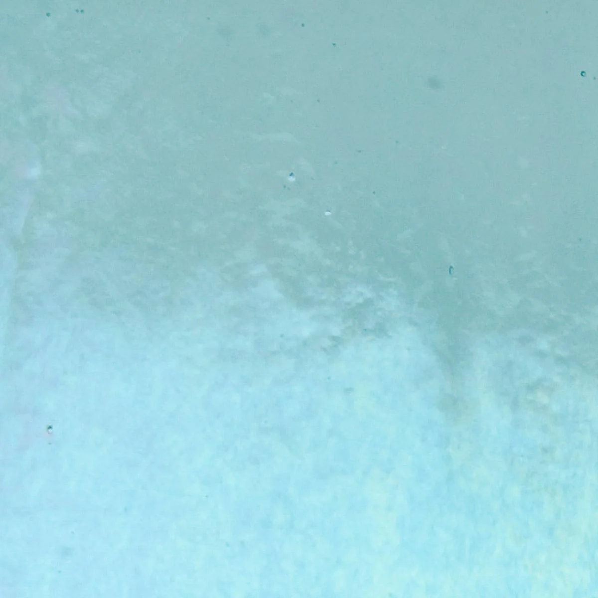 Light Turquoise Blue Transparent, Thin-rolled, Iridescent, rainbow, 2 mm, Color Sample, 2 x 2 in.