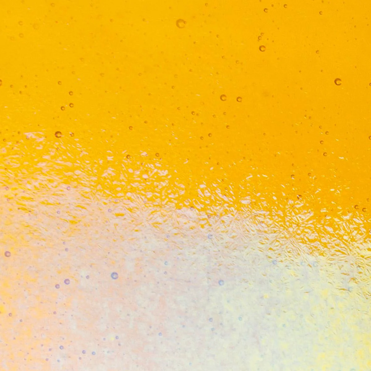 Marigold Yellow Transparent, Thin-rolled, Iridescent, rainbow, 2 mm, Color Sample, 2x2 in.