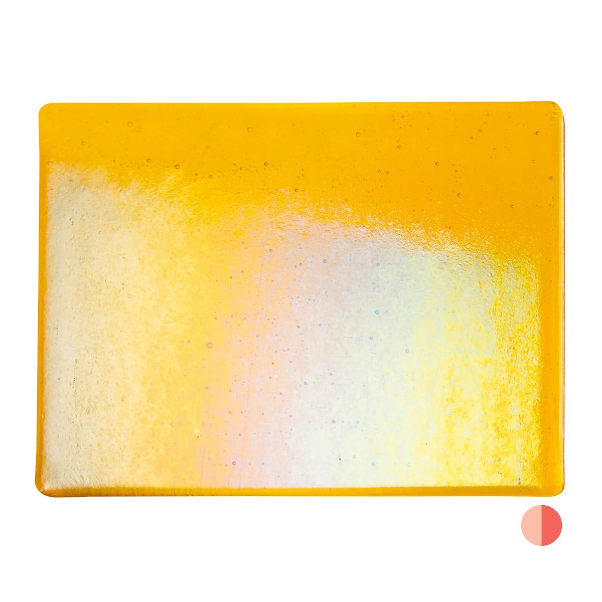 Marigold Yellow Transparent, Thin-rolled, Iridescent, rainbow, 2 mm, Fusible - Image 2