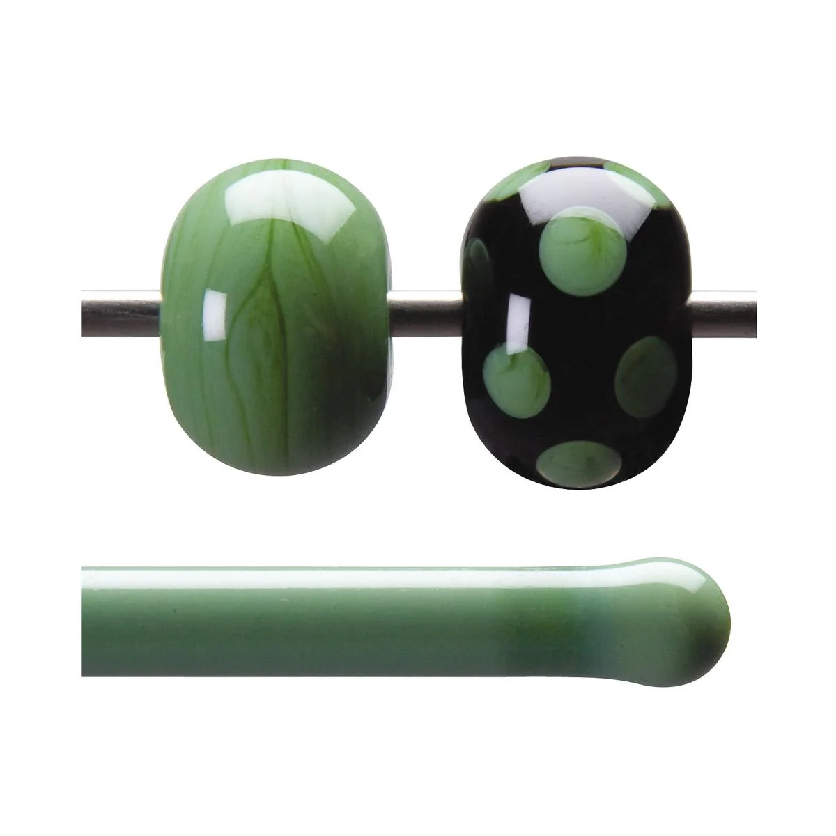 Mineral Green Opaque Opalescent, Rod, 5 mm, Torch Compatible