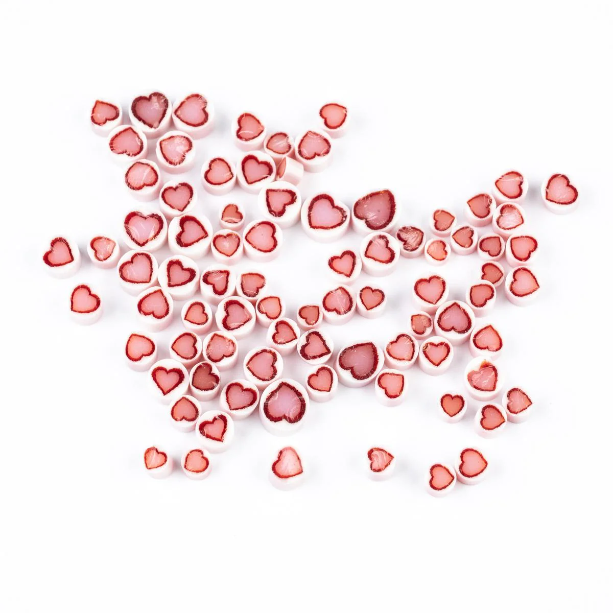 Murrine, Heart - White/Pink Pack