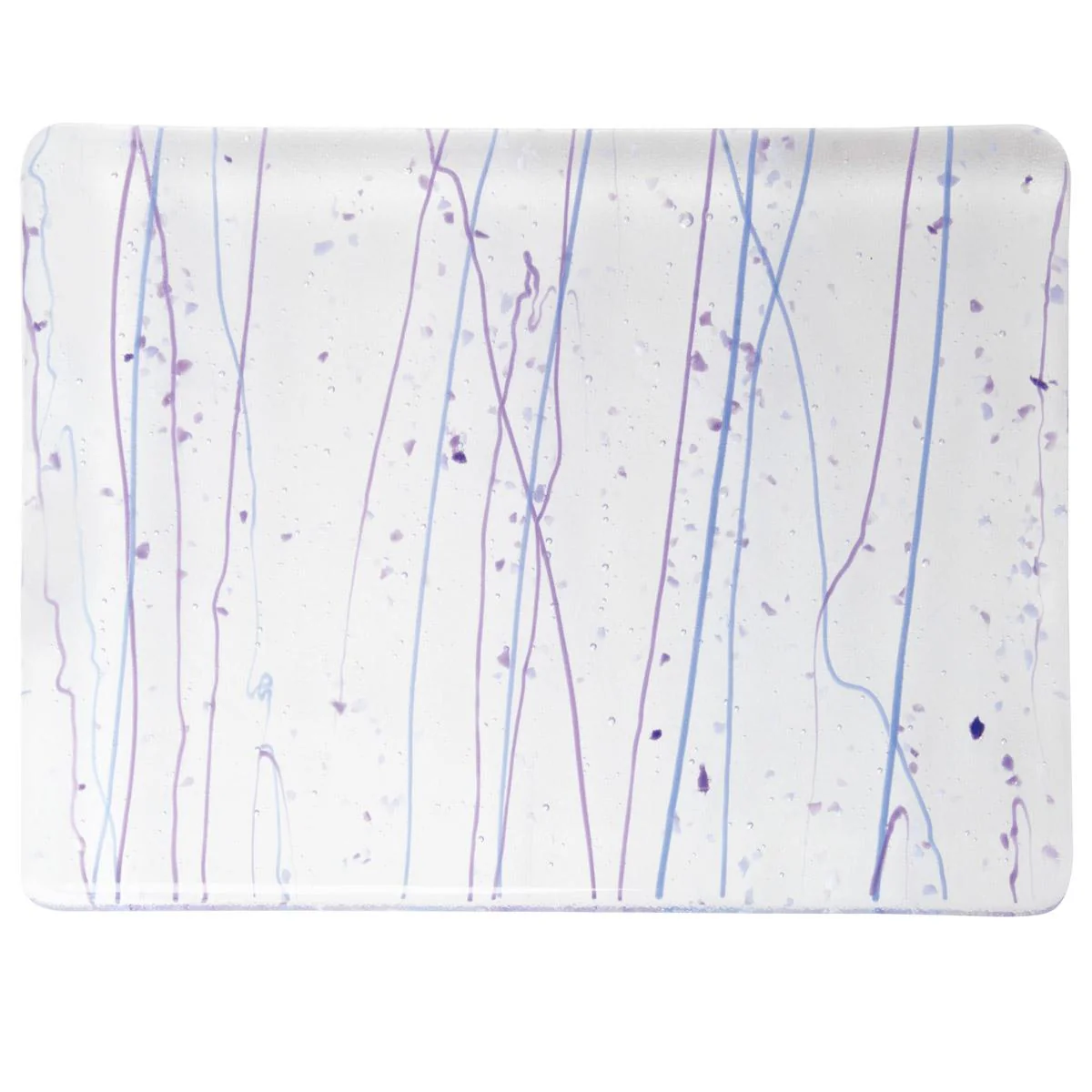 Neo-Lavender and Purple Frit, Cobalt Blue and Purple Streamers Clear Base Collage, Single-rolled, 3 mm, Fusible - Image 2