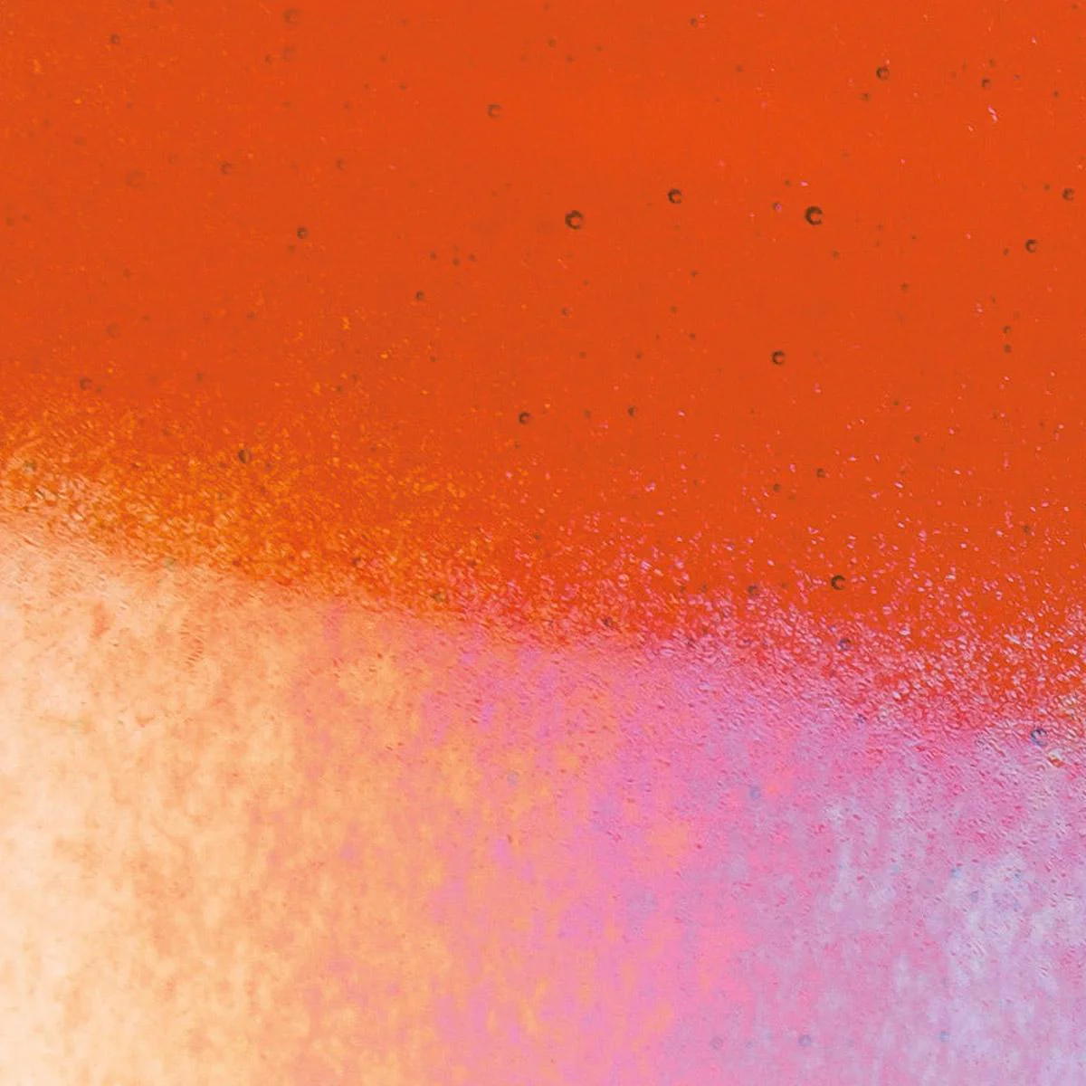 Orange Transparent, Double-rolled, Iridescent, rainbow, 3 mm, Color Sample, 2x2 in.