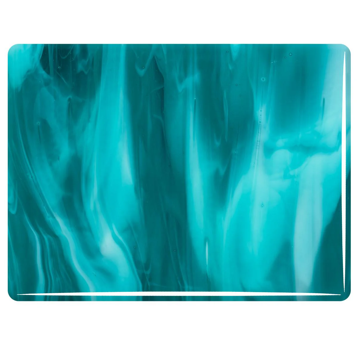 Peacock Blue Transparent, White Opalescent 2-Color Mix, Double-rolled, 3 mm, Fusible - Image 2