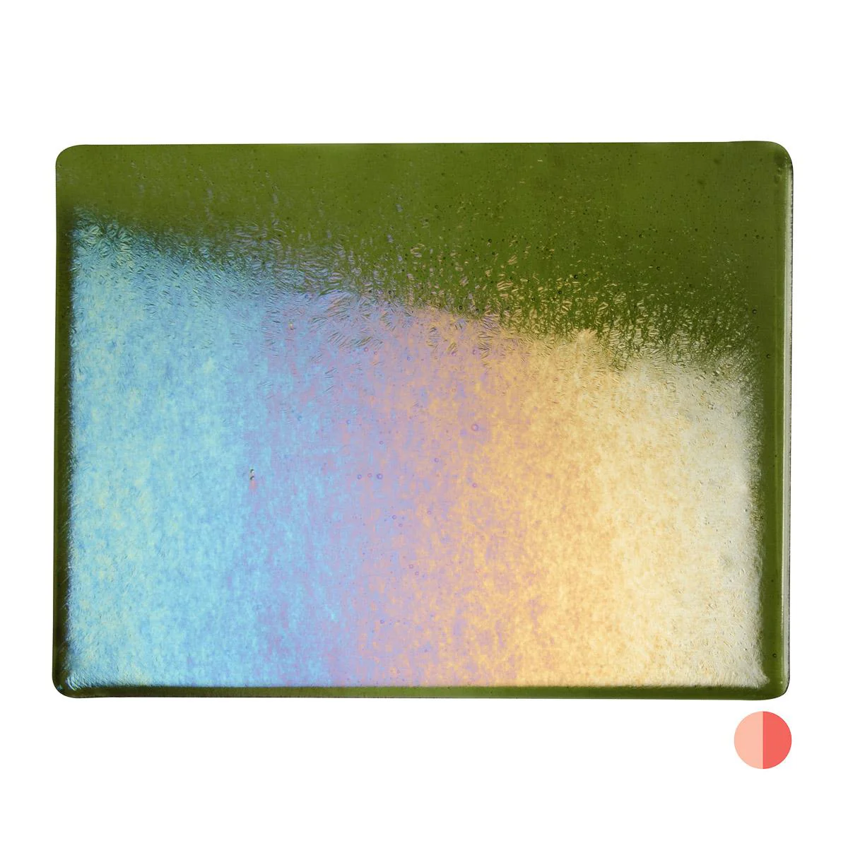 Pine Green Transparent, Thin-rolled, Iridescent, rainbow, 2 mm, Fusible - Image 2