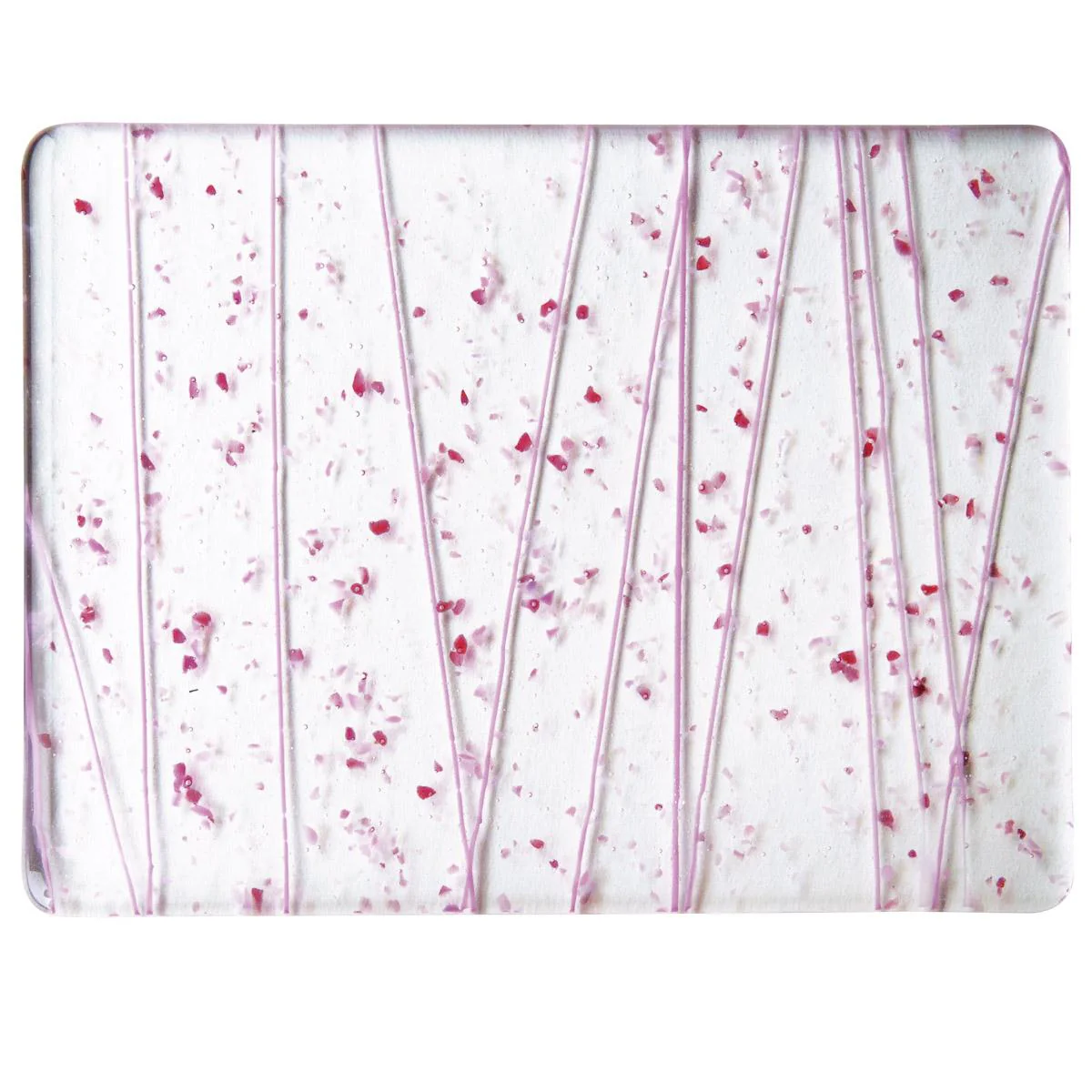 Pink and Cranberry Frit, Pink Streamers Clear Base Collage, Single-rolled, 3 mm, Fusible - Image 2